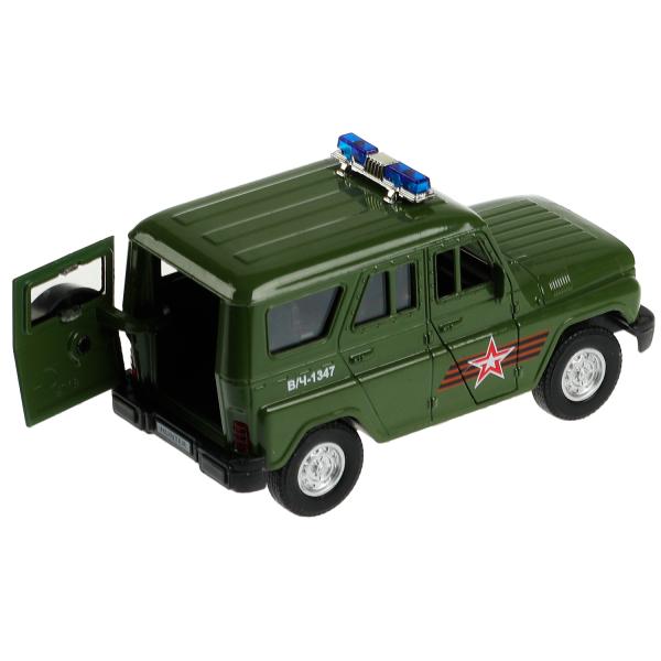 HUNTER-12SLARR-GN338203 Машина металл свет-звук UAZ HUNTER АРМИЯ РОССИИ 12 см, двер, багаж, ин, кор.