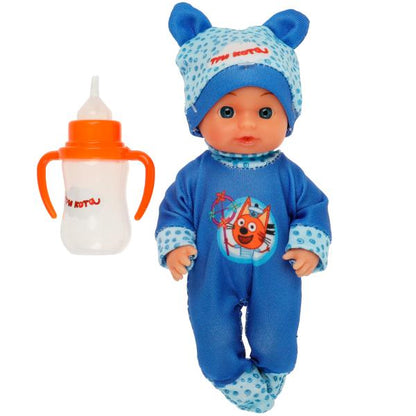 Пупс функц Три Кота 15см, пьет, пис, бутылочка, на блистере КАРАПУЗ в кор.72шт