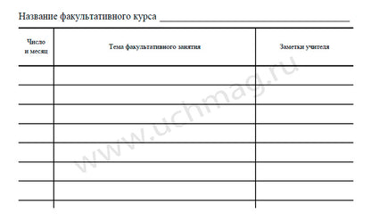 Журнал факультативных занятий