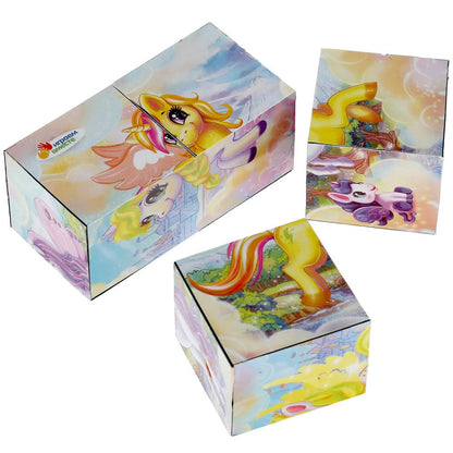 НАБОР ИЗ 4-И КУБИКОВ "ИГРАЕМ ВМЕСТЕ" ЕДИНОРОГИ, ПЛЕНКА в кор.80наб