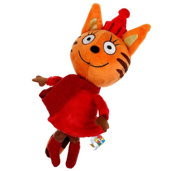 МЯГКАЯ ИГРУШКА "МУЛЬТИ-ПУЛЬТИ" ТРИ КОТА КАРАМЕЛЬКА В ЗИМНЕЙ ОДЕЖДЕ 13СМ, РУСС. ЧИП В ПАК. в кор.24шт