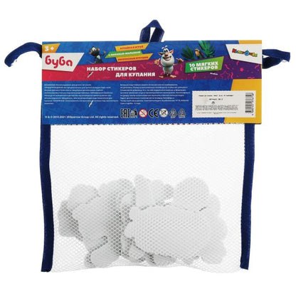 Игрушка пластизоль для ванны БУБА набор стикеров ева 10 шт, сетка КАПИТОШКА в кор.50наб