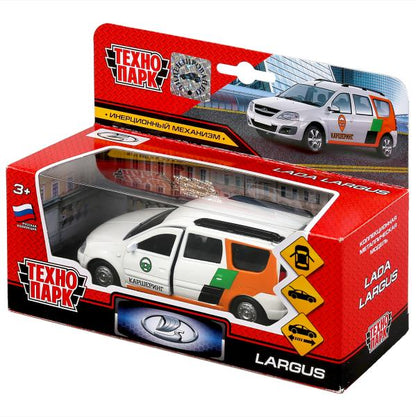 Машина металл LADA largus каршеринг 12см, откр.двери, багажник, инерц. в кор. Технопарк в кор.2*24шт