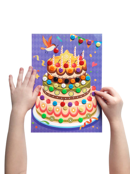 Аппликация из пуговиц "Праздничный торт" 180х250 (европодвес)