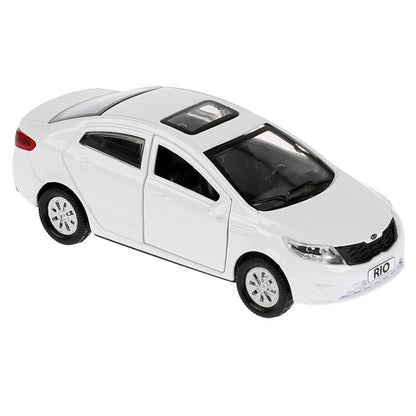 Machine en métal KIA RIO de 12 cm, double, bagage, inerce, blanc, cor. Parc technologique dans le cor.2*36шт