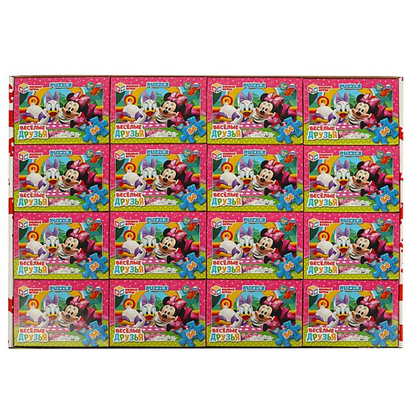 Весёлые друзья. Пазл классический в коробке. 54 детали. 90х65х25 мм. Умные игры в уп.32шт в кор.8уп