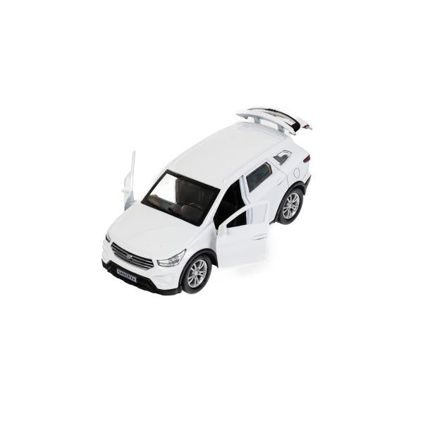 Machine en métal HYUNDAI SANTAFE 12 cm, double, bagage, acier, blanc, cor. Parc technologique dans le cor.2*36шт