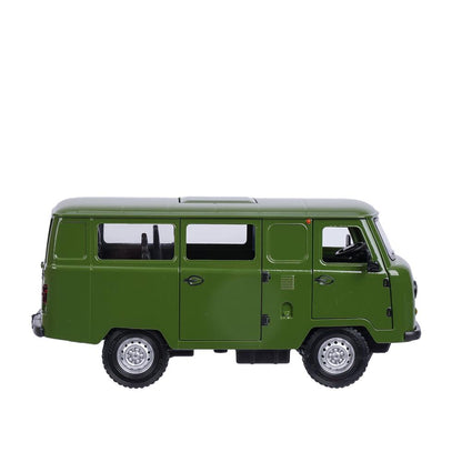 Машина металл свет-звук УАЗ УАЗ 452, 18,5 см, св-зв, дв люк, баг, ин, зеленый Технопарк в кор.2*18шт