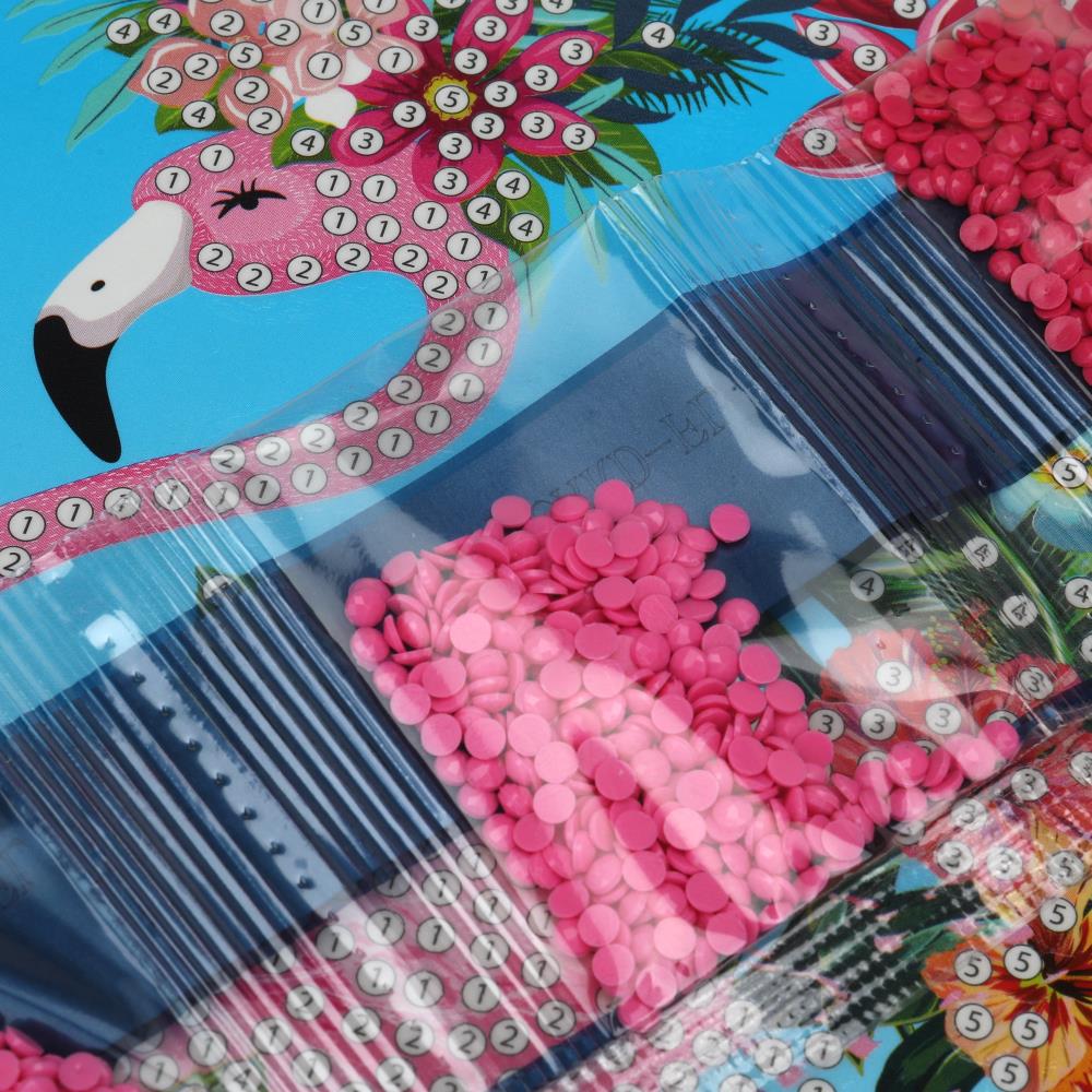 Алмазная мозаика-открытка фламинго МУЛЬТИ АРТ в кор.50шт