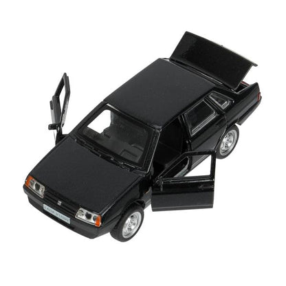 Машина металл свет-звук LADA 21099"спутник",12см,откр дв,баг,инер,черный,кор Технопарк в кор.2*36шт
