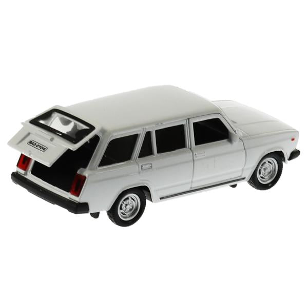 2104-12-WH 340048 Машина металл ВАЗ-2104 ЖИГУЛИ длина 12 см, двери, багаж, инерц, белый, кор. Техноп