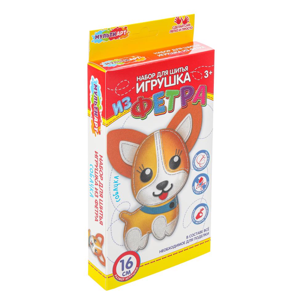 Игрушка из фетр cобачка МУЛЬТИ АРТ в кор.66шт