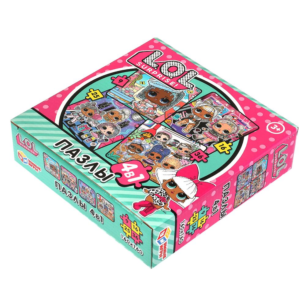 L.O.L. Пазлы в коробке, набор 4 в 1: 9, 16, 25, 36 деталей. 175х175х50 мм. Умные игры в кор.20шт