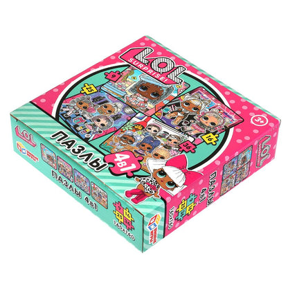 L.O.L. Пазлы в коробке, набор 4 в 1: 9, 16, 25, 36 деталей. 175х175х50 мм. Умные игры в кор.20шт