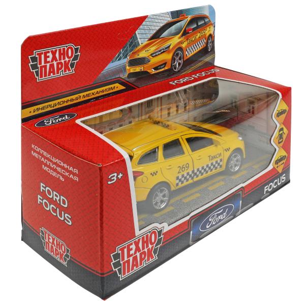 Машина металл FORD FOCUS TURNIER ТАКСИ длина 12 см, дверь, багажник, инерц, кор. Технопарк в кор.2*36шт