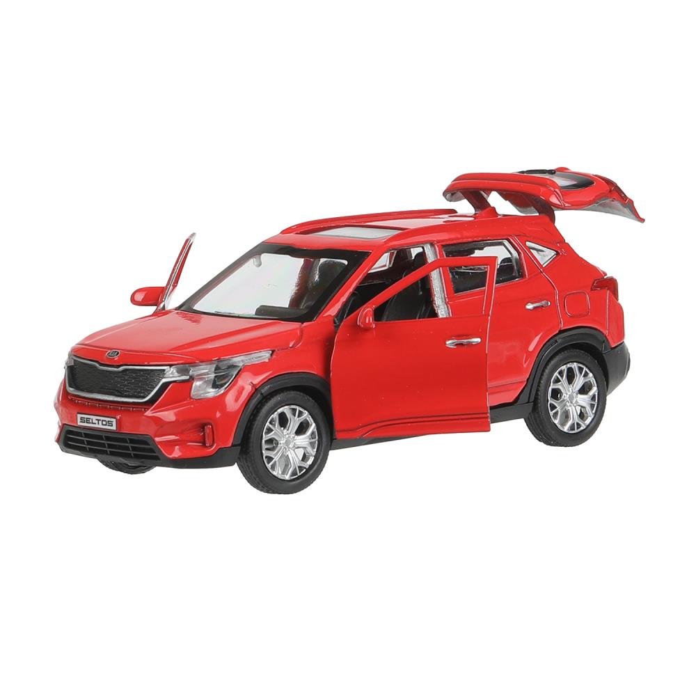 Машина металл KIA seltos длина 12 см, двери, багажник., инерц, красный, кор. Технопарк в кор.2*36шт