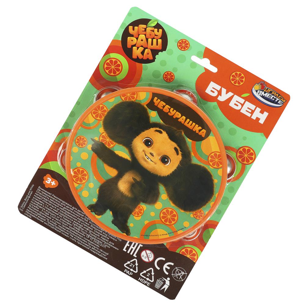 Бубен Чебурашка блист.20,4*28*4см ИГРАЕМ ВМЕСТЕ в кор.96шт