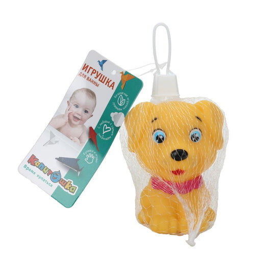 Игрушка пластизоль для ванны собачка, в сетке КАПИТОШКА в кор.2*144шт