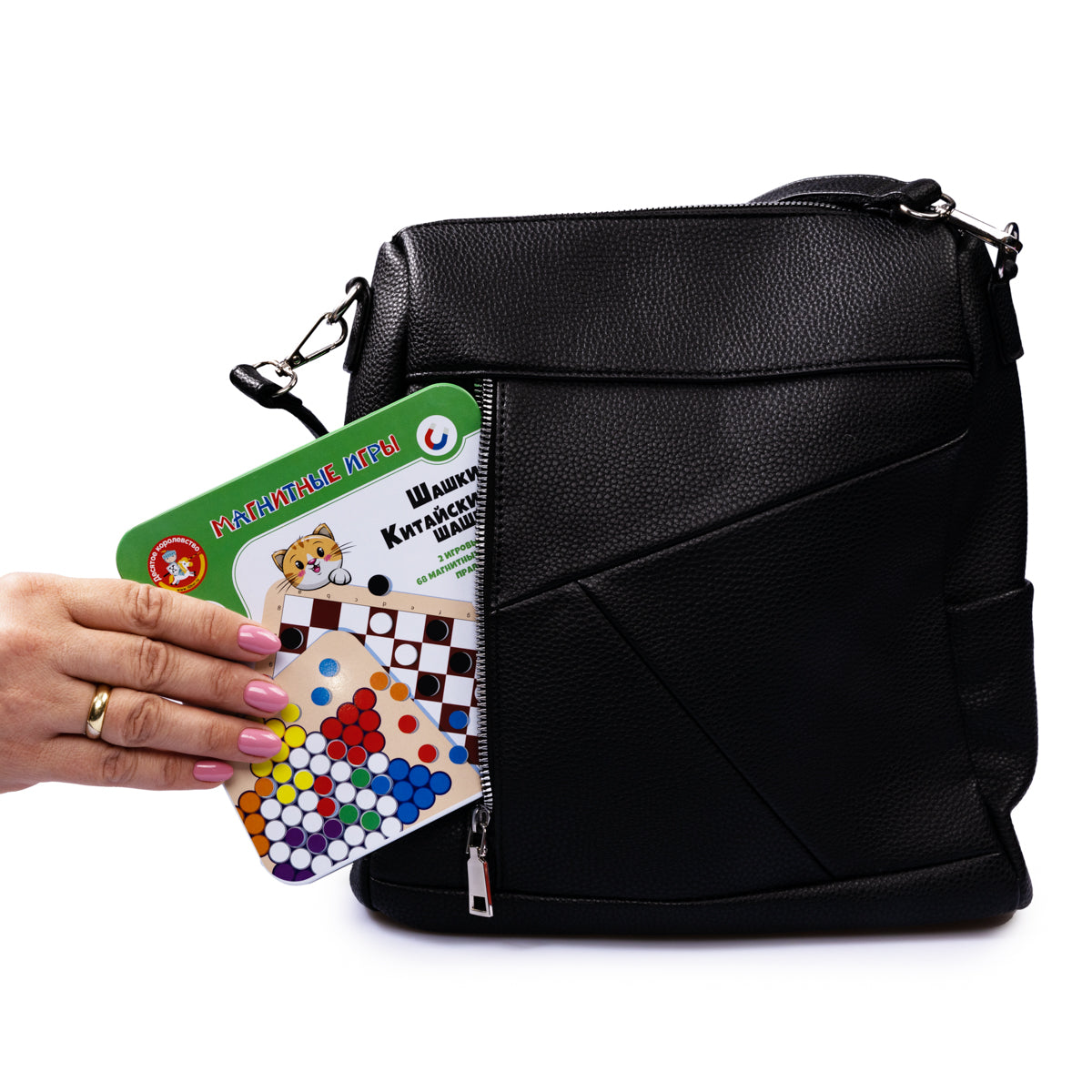 Игра магнитная в жестяной коробочке "Шашки. Китайские шашки"