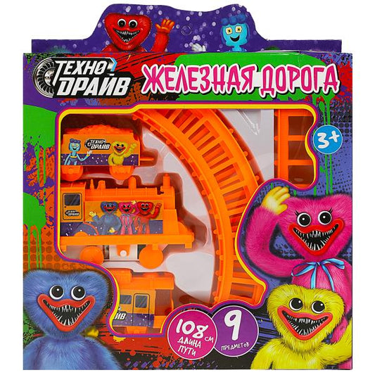Железная дорога мультяшная длина пути 108, кор.19,5*20*3,5см ТЕХНОДРАЙВ в кор.2*72шт