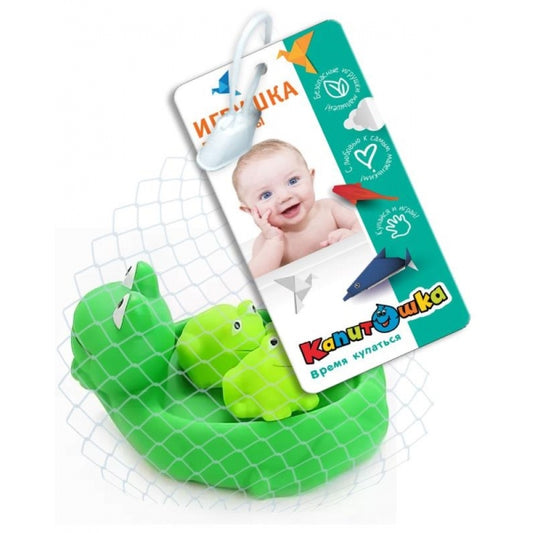 Игрушка для купания лягушка-мыльница в сетке КАПИТОШКА в кор.2*180шт