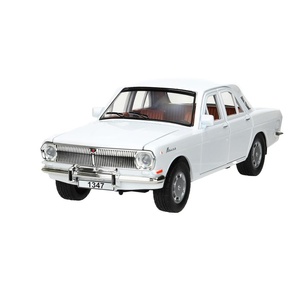 ГАЗ 2401 свет-звук 19,7 см, дв, кепка, баг, ин, белый Технопарк в кор.2*24шт