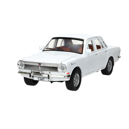 ГАЗ 2401 свет-звук 19,7 см, дв, кепка, баг, ин, белый Технопарк в кор.2*24шт