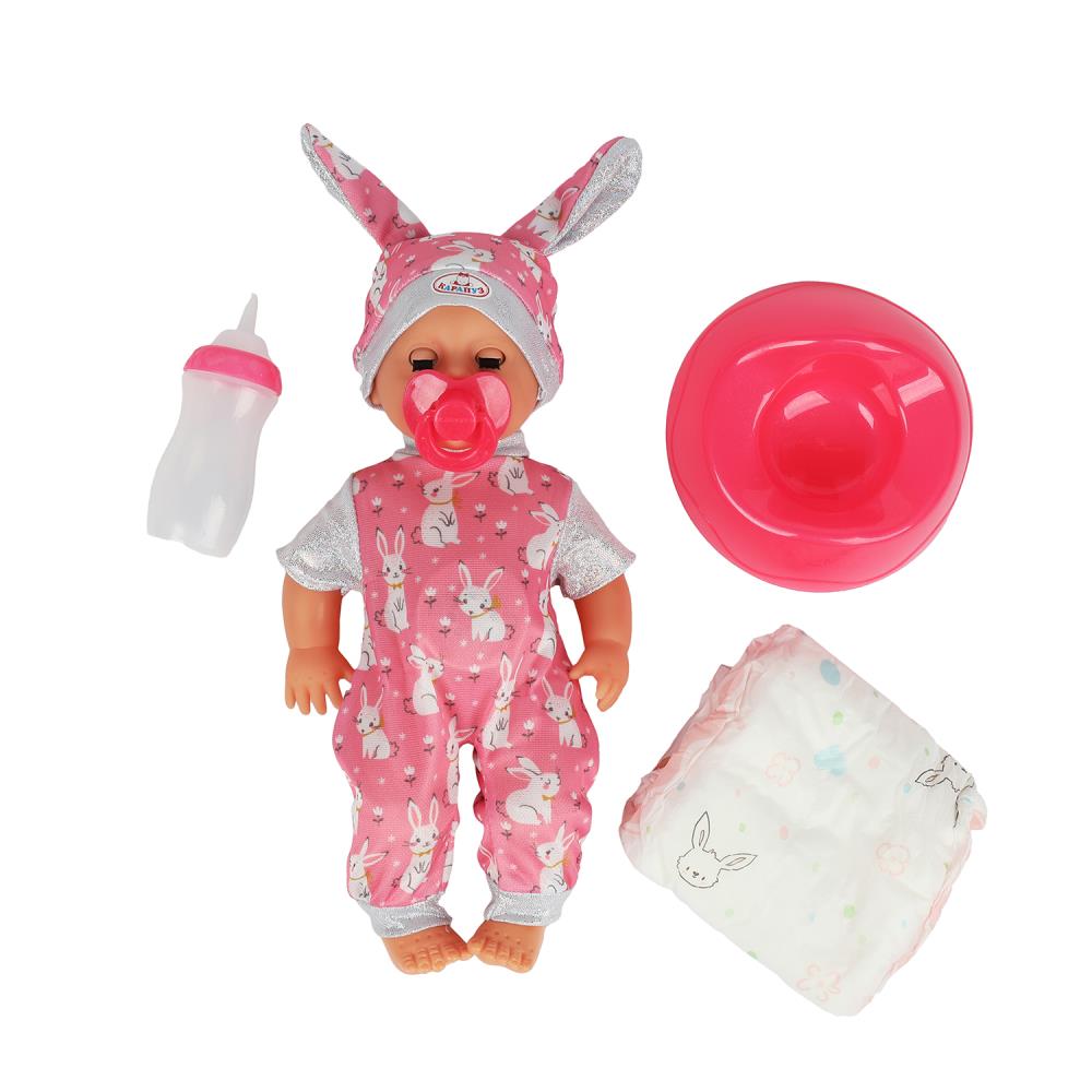 Пупс озвуч 25см, пьет, писает, закр. verres, 4 axes, 50 pièces КАРАПУЗ в кор.24шт