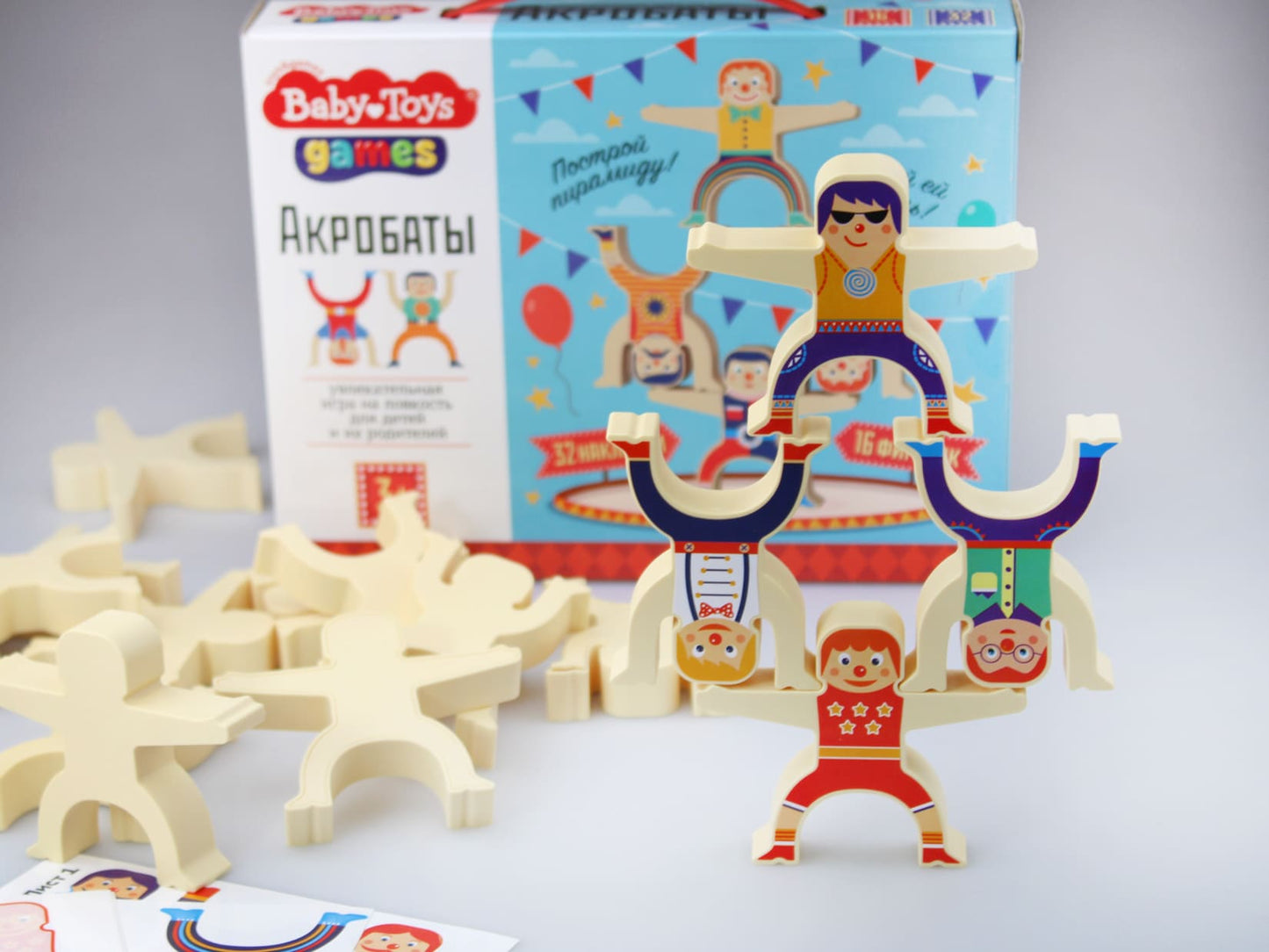 Игра настольная "Акробаты" серия Baby Toys Games 16 шт.