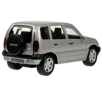Машина металл LADA NIVA 12 см, двери, багаж, инерц, серебристый, кор. Технопарк в кор.2*36шт