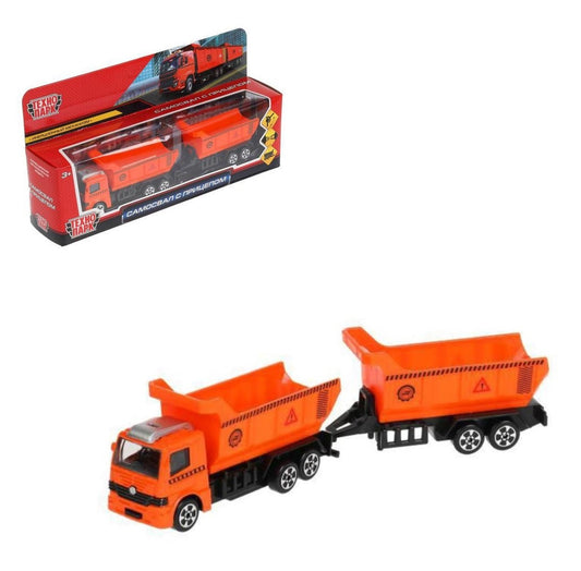 1615080-R314529 Машина металл САМОСВАЛ С ПРИЦЕПОМ 20 см, кор. Технопарк в кор.2*84шт