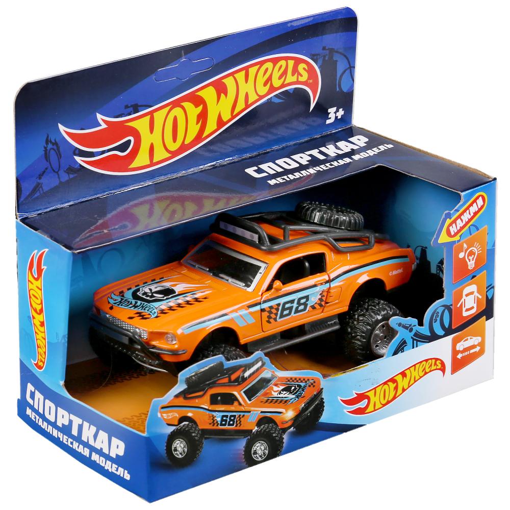 FY628-1 304277 Машина металл свет-звук hot wheels СПОРТКАР, 12,5 см, двери, инерц, кор. Технопарк в