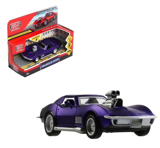 Машина металл свет-звук "muscle car" 12см, откр.двери, инерц., ассорти в кор. Технопарк в кор.2*36шт