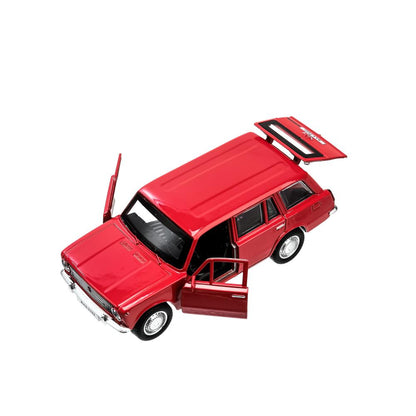 Машина металл ваз-2102 12 см, двери, багаж, инер, красный, кор. Технопарк в кор.2*36шт