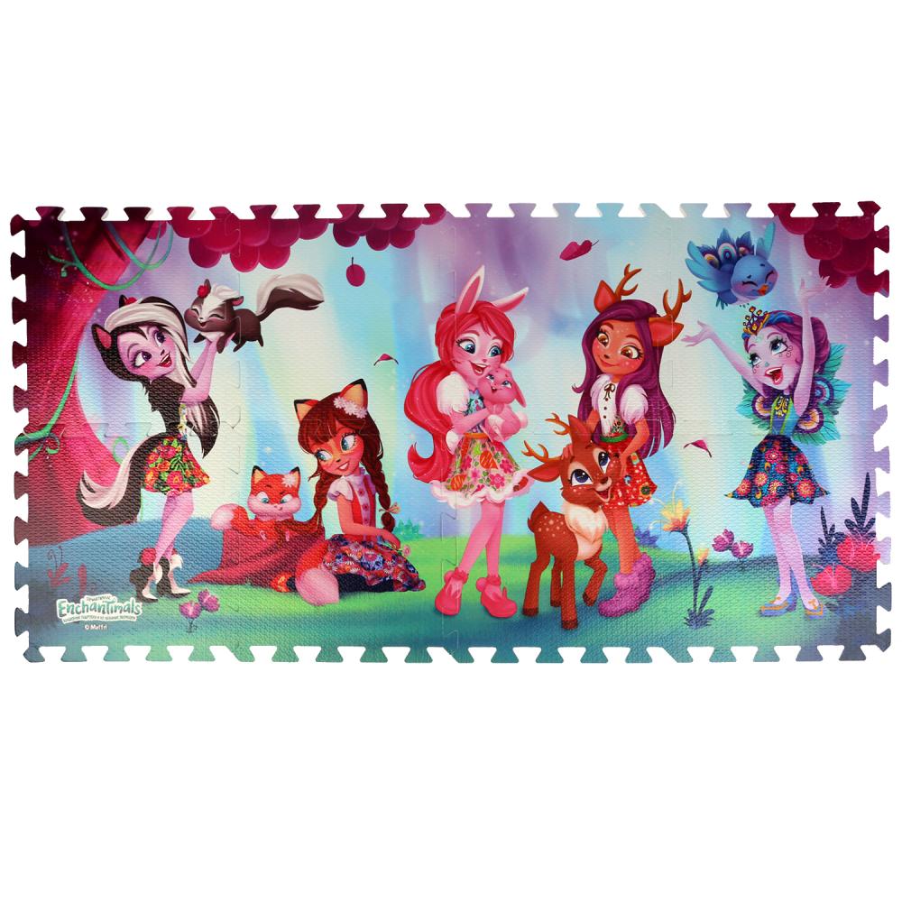 Коврик-пазл ЭНЧАНТИМАЛС 8 сегментов, каждый 31.5*31.5см в пак. (русс. уп.)"Играем вместе" в кор.12шт