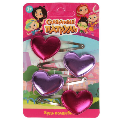 Accessoires pour enfants de la société СКАЗОЧНЫЙ ПАТРУЛЬ заколки сердце, 4 шт МИЛАЯ ЛЕДИ уп-10шт в кор.100уп