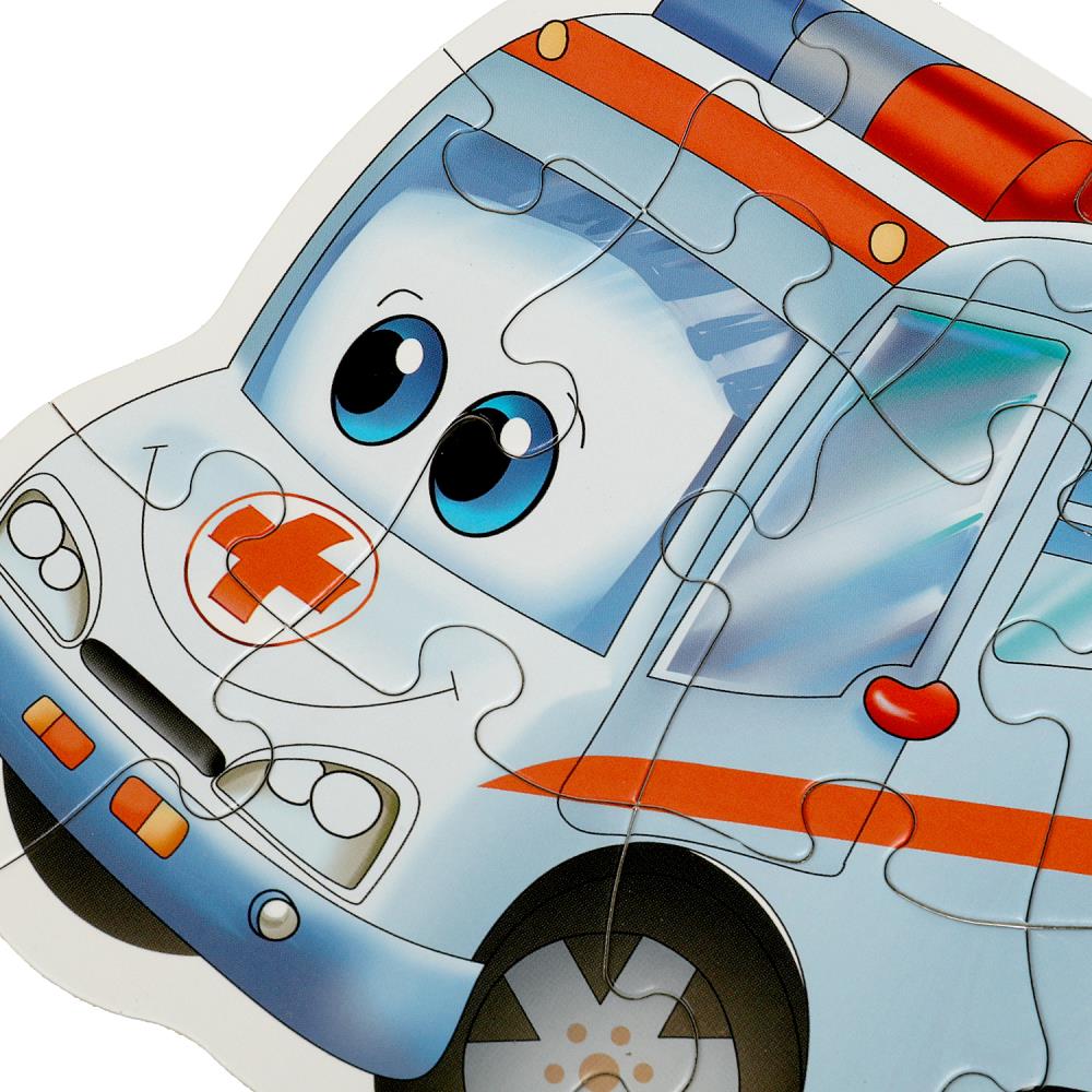 Полезный транспорт. Макси-пазлы. Набор 4 в 1: 8, 12, 15 и 20 деталей. Умные игры в кор.12шт