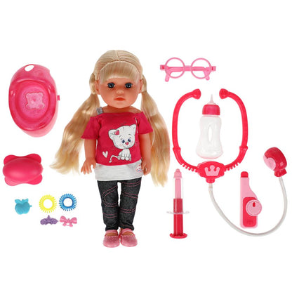 Кукла функциональная БАРБАРИКИ Полина 35см, озвуч, набор доктора, 3акс,кор КАРАПУЗ в кор.8шт