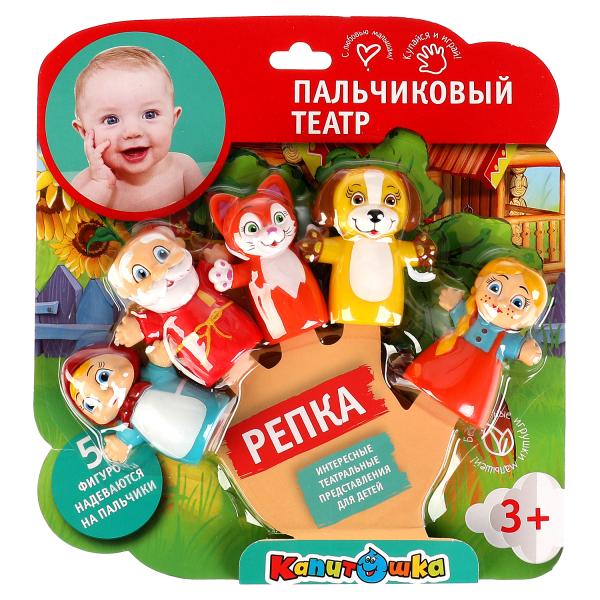 LX-PT-ST02 (24) Игрушка для купания пальчиковый театр 7 см сказка "репка" блистер КАПИТОШКА в кор.2*