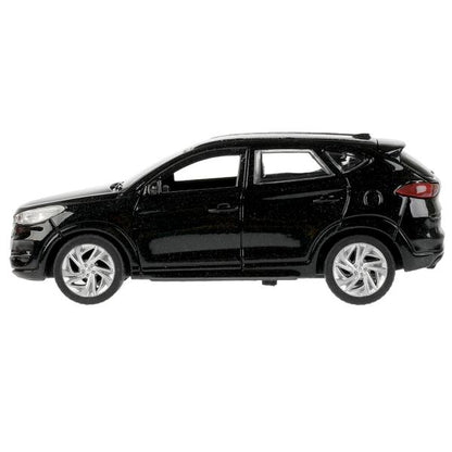 TUCSON-12-BK 325387 Машина металл HYUNDAI TUCSON длина 12 см, двери, багажник., инер, черный, кор. Техн