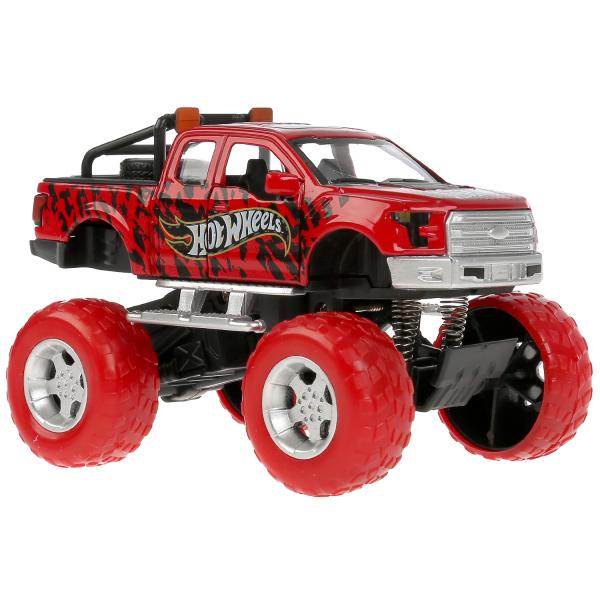 FY6108G-R2 304280 Машина металл свет-звук hot wheels ВНЕДОРОЖНИК, 12 см, дв, подв., инер, кор. Техно