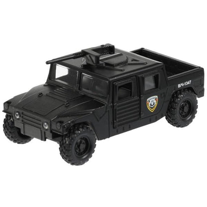 Машина металл АРМЕЙСКИЙ ВНЕДОРОЖНИК ПИКАП 12 см, двери, багажн, черн, кор. Технопарк в кор.2*36шт