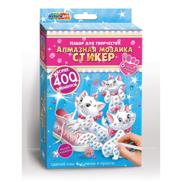 Алмазная мозаика-стикер кошечка Мэри МУЛЬТИ АРТ в кор.50шт