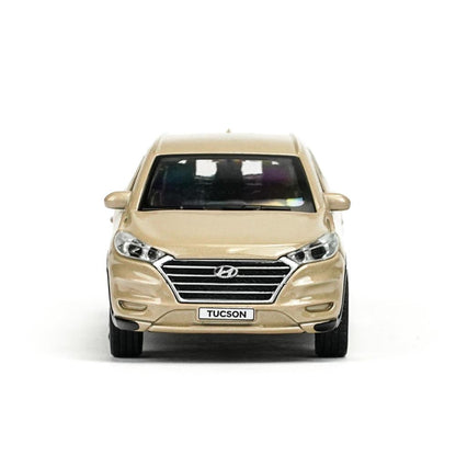 Машина металл HYUNDAI TUCSON длина 12 см, двери, багаж., инер, бежевый, кор. Технопарк в кор.2*36шт