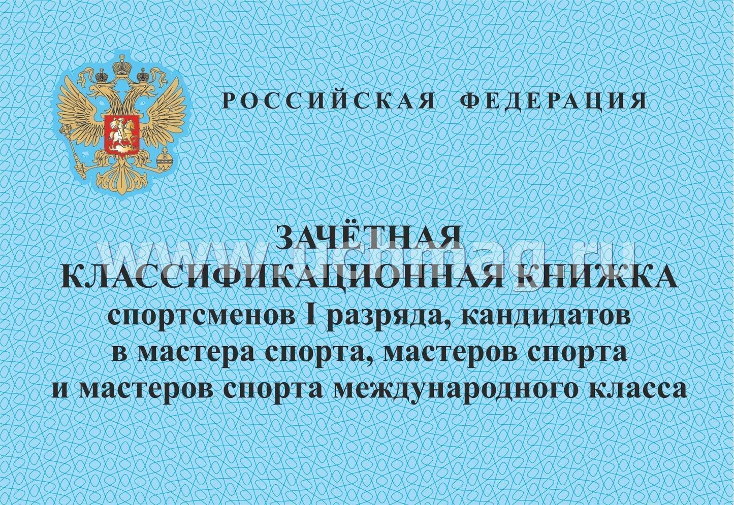 Зачетная классификационная книжка спортсменов I разряда, КМС, мастеров спорта международного класса /КЖ-873
