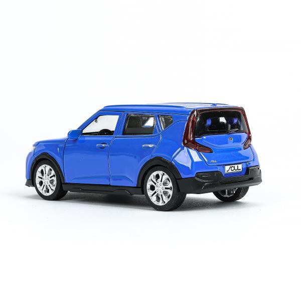 Машина металл KIA soul длина 12 см, двери, багаж., инерц, синий, кор. Parc technologique dans le cor.2*36шт