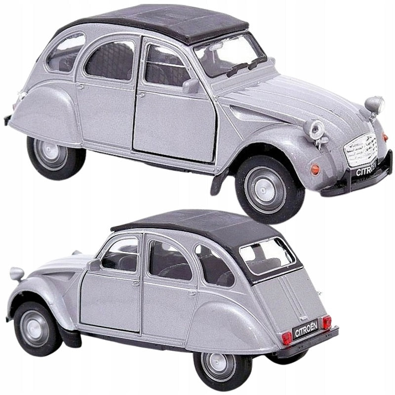 Welly. Машинка 1:38 "Citroen 2CV" (Soft-top) серебристо-серый арт.43625H-W-S.G