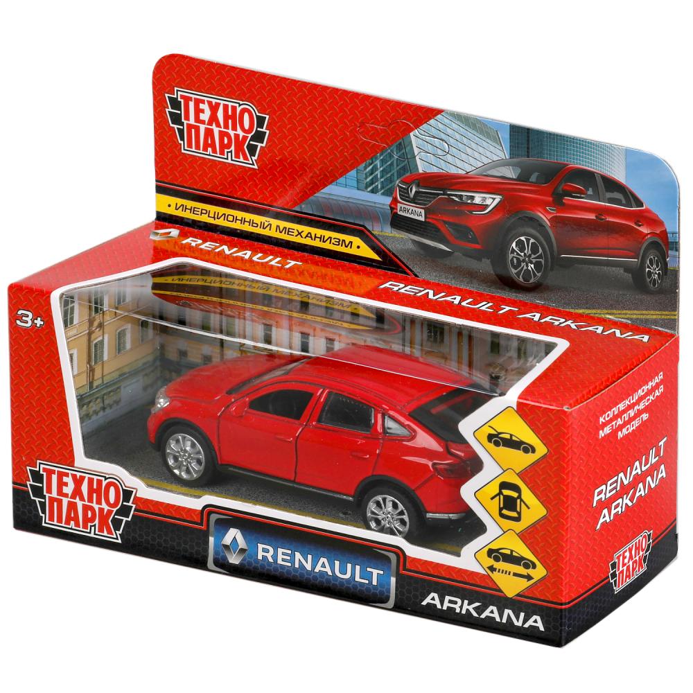 Машина металл RENAULT ARKANA дл 12 см, откр дв, багаж, инер, красный, в кор. Технопарк в кор.2*36шт