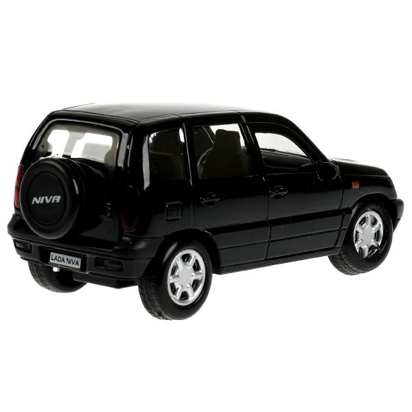 Машина металл LADA NIVA длина 12 см, двери, багажник, инерц, черный, кор. Технопарк в кор.2*36шт
