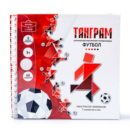 ИГРА МАГНИТНАЯ ГОЛОВОЛОМКА ТАНГРАМ "ФУТБОЛ" в кор.50шт